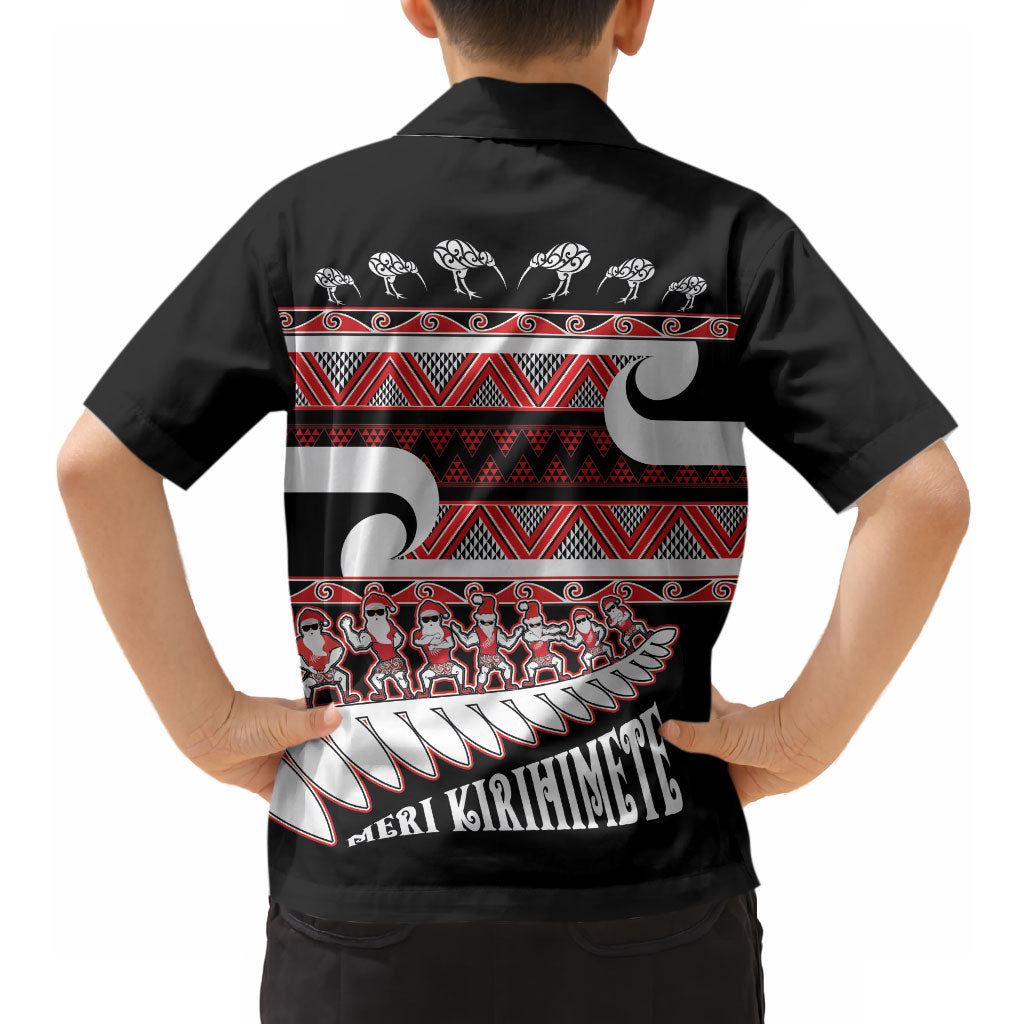 New Zealand Christmas Hawaiian Shirt Funny Santa Claus Haka Dance with Tukutuku