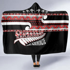 New Zealand Christmas Hooded Blanket Funny Santa Claus Haka Dance with Tukutuku