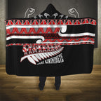 New Zealand Christmas Hooded Blanket Funny Santa Claus Haka Dance with Tukutuku
