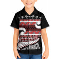 New Zealand Christmas Kid Hawaiian Shirt Funny Santa Claus Haka Dance with Tukutuku
