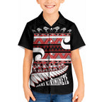New Zealand Christmas Kid Hawaiian Shirt Funny Santa Claus Haka Dance with Tukutuku