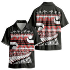 New Zealand Christmas Kid Hawaiian Shirt Funny Santa Claus Haka Dance with Tukutuku