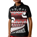 New Zealand Christmas Kid Polo Shirt Funny Santa Claus Haka Dance with Tukutuku