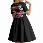 New Zealand Christmas Kid Short Sleeve Dress Funny Santa Claus Haka Dance with Tukutuku