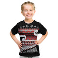 New Zealand Christmas Kid T Shirt Funny Santa Claus Haka Dance with Tukutuku