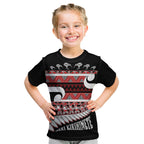 New Zealand Christmas Kid T Shirt Funny Santa Claus Haka Dance with Tukutuku