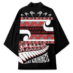 New Zealand Christmas Kimono Funny Santa Claus Haka Dance with Tukutuku