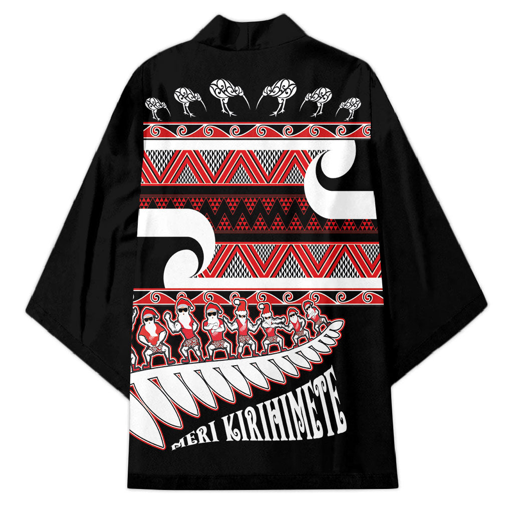 New Zealand Christmas Kimono Funny Santa Claus Haka Dance with Tukutuku