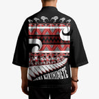 New Zealand Christmas Kimono Funny Santa Claus Haka Dance with Tukutuku