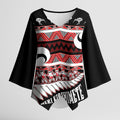 New Zealand Christmas Kimono Sleeve Blouse Funny Santa Claus Haka Dance with Tukutuku