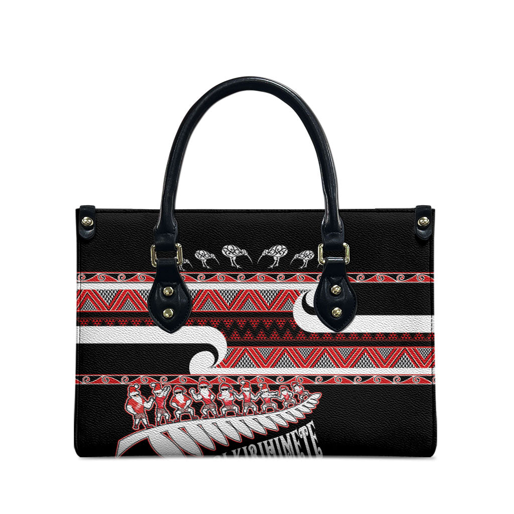 New Zealand Christmas Leather Bag Funny Santa Claus Haka Dance with Tukutuku