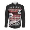 New Zealand Christmas Long Sleeve Button Shirt Funny Santa Claus Haka Dance with Tukutuku
