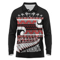 New Zealand Christmas Long Sleeve Polo Shirt Funny Santa Claus Haka Dance with Tukutuku