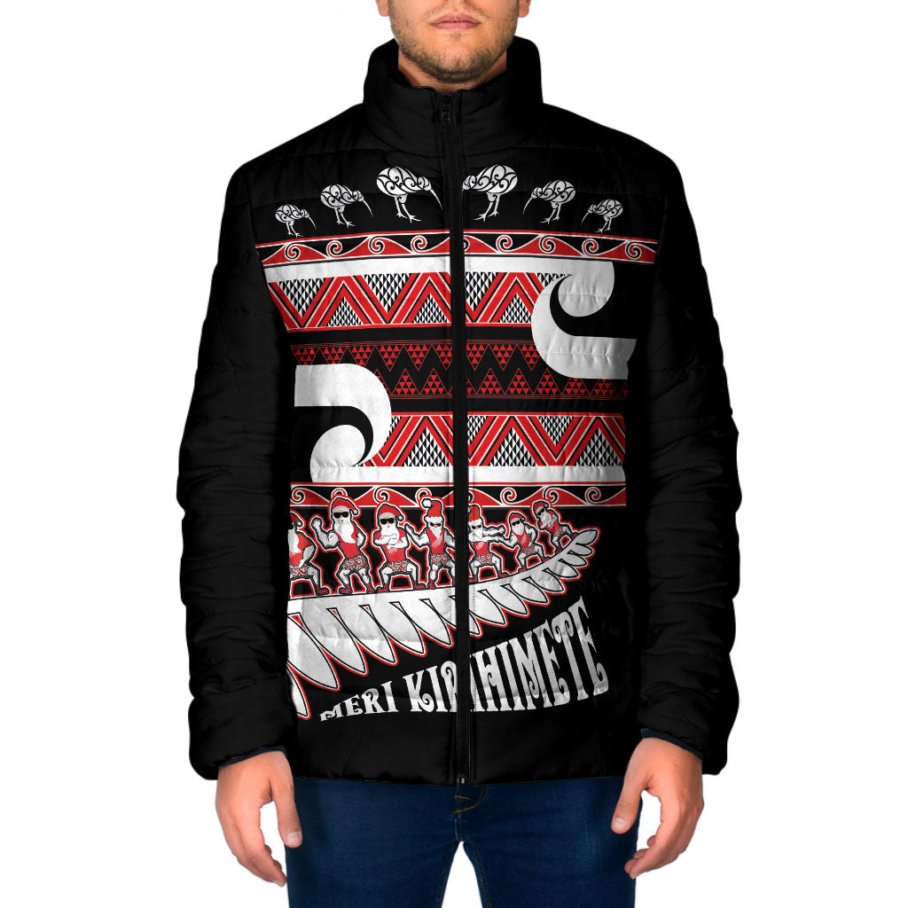 New Zealand Christmas Padded Jacket Funny Santa Claus Haka Dance with Tukutuku