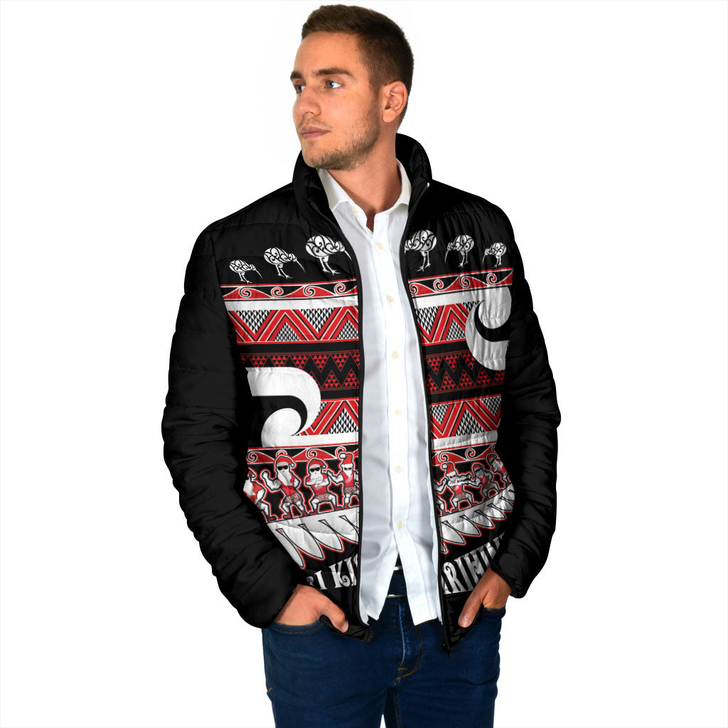 New Zealand Christmas Padded Jacket Funny Santa Claus Haka Dance with Tukutuku