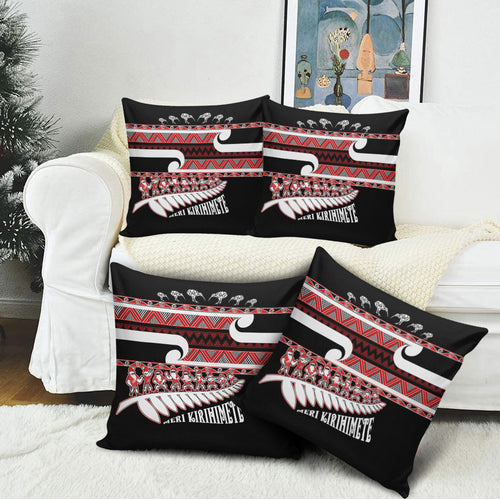 New Zealand Christmas Pillow Cover Funny Santa Claus Haka Dance with Tukutuku