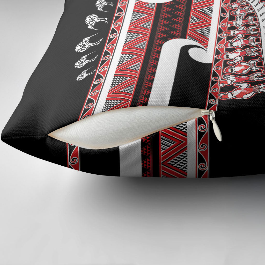 New Zealand Christmas Pillow Cover Funny Santa Claus Haka Dance with Tukutuku