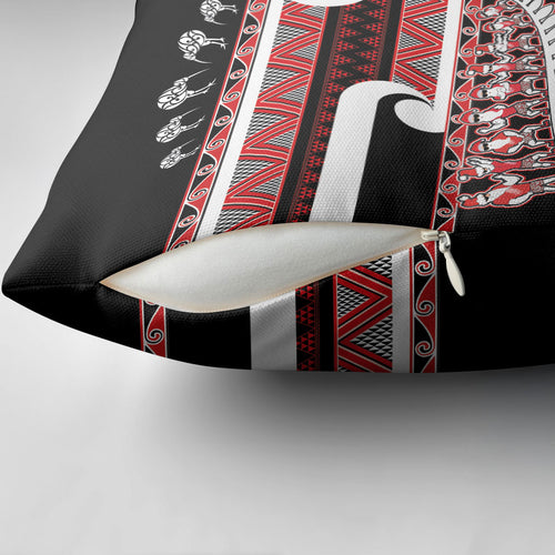 New Zealand Christmas Pillow Cover Funny Santa Claus Haka Dance with Tukutuku