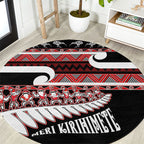 New Zealand Christmas Round Carpet Funny Santa Claus Haka Dance with Tukutuku