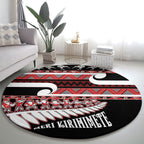 New Zealand Christmas Round Carpet Funny Santa Claus Haka Dance with Tukutuku