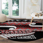 New Zealand Christmas Round Carpet Funny Santa Claus Haka Dance with Tukutuku