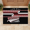 New Zealand Christmas Rubber Doormat Funny Santa Claus Haka Dance with Tukutuku