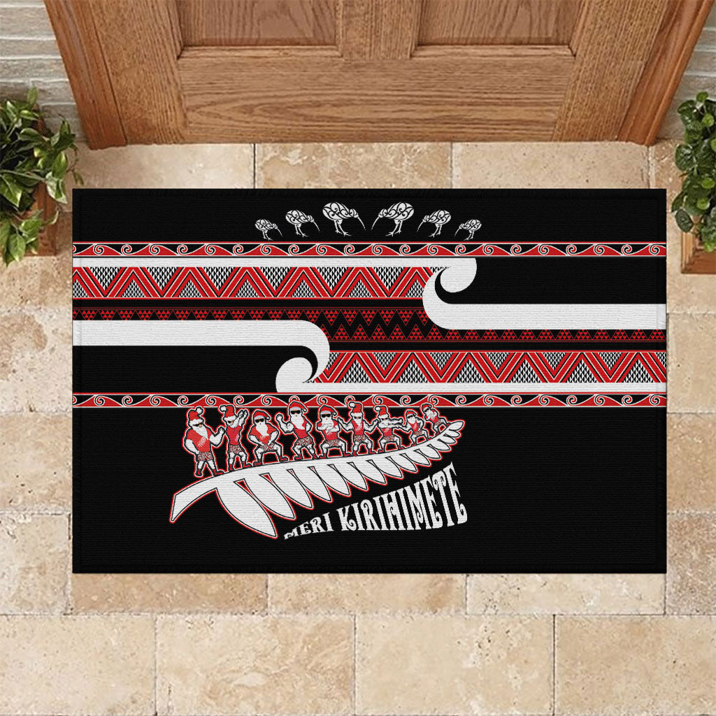 New Zealand Christmas Rubber Doormat Funny Santa Claus Haka Dance with Tukutuku