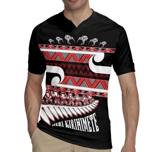 New Zealand Christmas Rugby Jersey Funny Santa Claus Haka Dance with Tukutuku