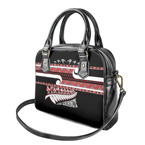 New Zealand Christmas Shoulder Handbag Funny Santa Claus Haka Dance with Tukutuku
