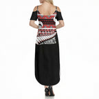 New Zealand Christmas Summer Maxi Dress Funny Santa Claus Haka Dance with Tukutuku