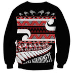 New Zealand Christmas Sweatshirt Funny Santa Claus Haka Dance with Tukutuku