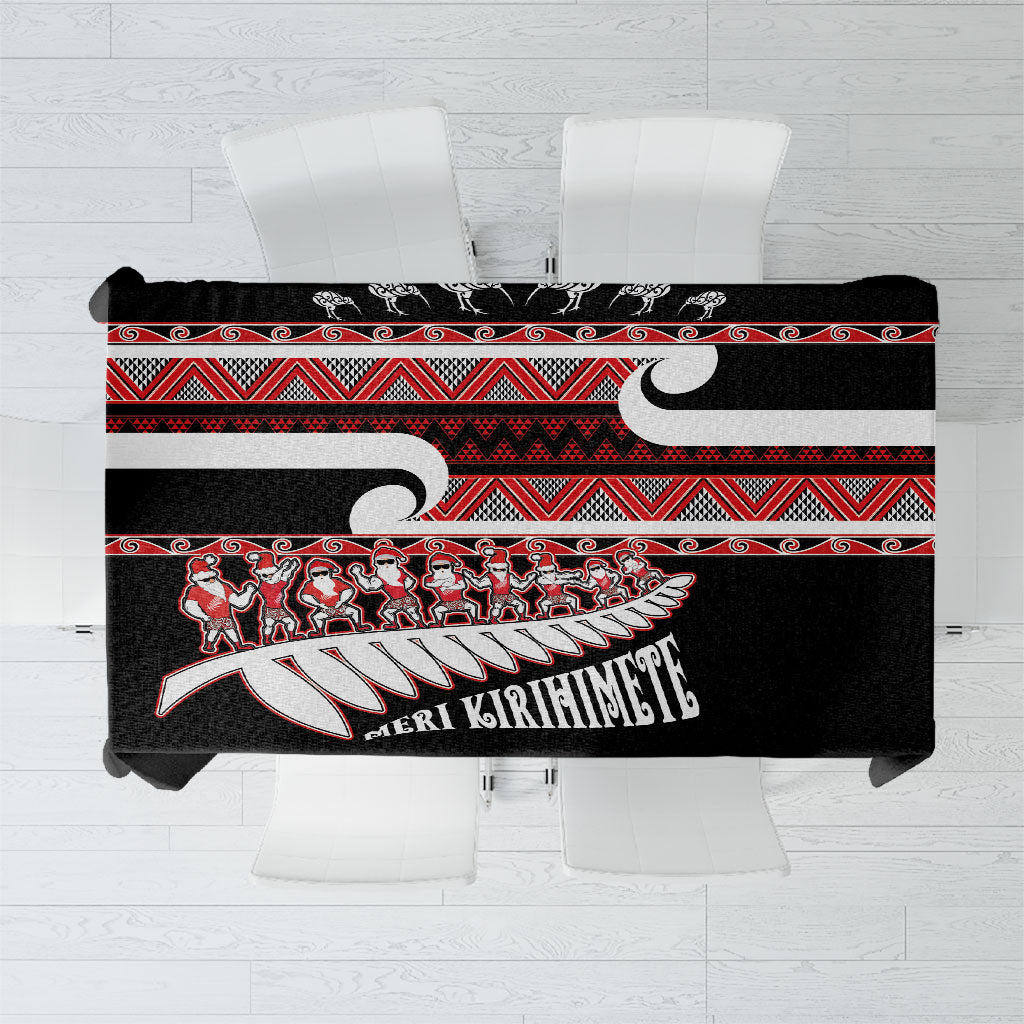 New Zealand Christmas Tablecloth Funny Santa Claus Haka Dance with Tukutuku