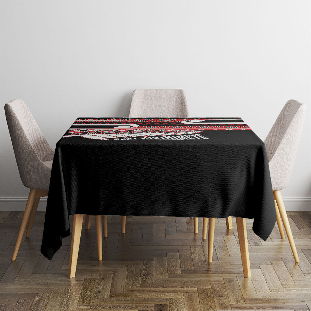 New Zealand Christmas Tablecloth Funny Santa Claus Haka Dance with Tukutuku