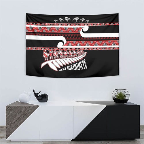 New Zealand Christmas Tapestry Funny Santa Claus Haka Dance with Tukutuku