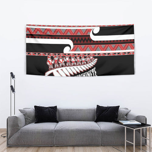 New Zealand Christmas Tapestry Funny Santa Claus Haka Dance with Tukutuku