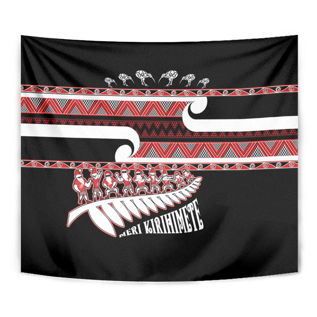New Zealand Christmas Tapestry Funny Santa Claus Haka Dance with Tukutuku