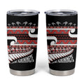 New Zealand Christmas Tumbler Cup Funny Santa Claus Haka Dance with Tukutuku