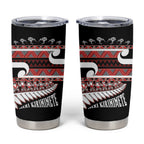 New Zealand Christmas Tumbler Cup Funny Santa Claus Haka Dance with Tukutuku