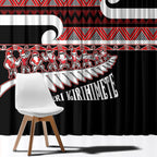 New Zealand Christmas Window Curtain Funny Santa Claus Haka Dance with Tukutuku
