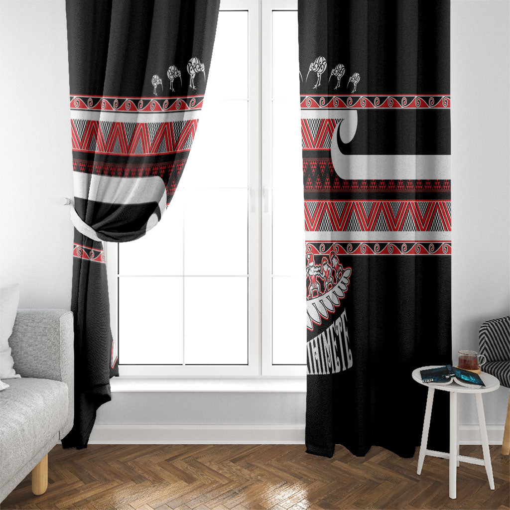 New Zealand Christmas Window Curtain Funny Santa Claus Haka Dance with Tukutuku