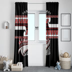 New Zealand Christmas Window Curtain Funny Santa Claus Haka Dance with Tukutuku