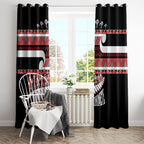 New Zealand Christmas Window Curtain Funny Santa Claus Haka Dance with Tukutuku