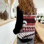 New Zealand Christmas Women Casual Shirt Funny Santa Claus Haka Dance with Tukutuku