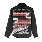 New Zealand Christmas Women Casual Shirt Funny Santa Claus Haka Dance with Tukutuku