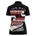 New Zealand Christmas Women Polo Shirt Funny Santa Claus Haka Dance with Tukutuku