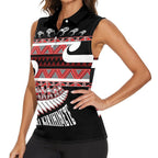 New Zealand Christmas Women Sleeveless Polo Shirt Funny Santa Claus Haka Dance with Tukutuku