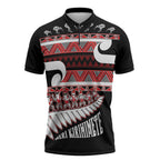 New Zealand Christmas Zipper Polo Shirt Funny Santa Claus Haka Dance with Tukutuku