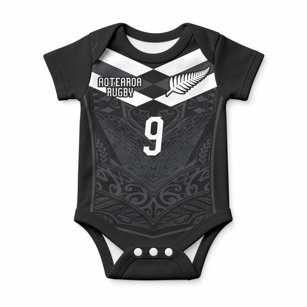 Aotearoa Rugby Custom Baby Onesie Maori Tribal Motifs Stripes-Sporty Style