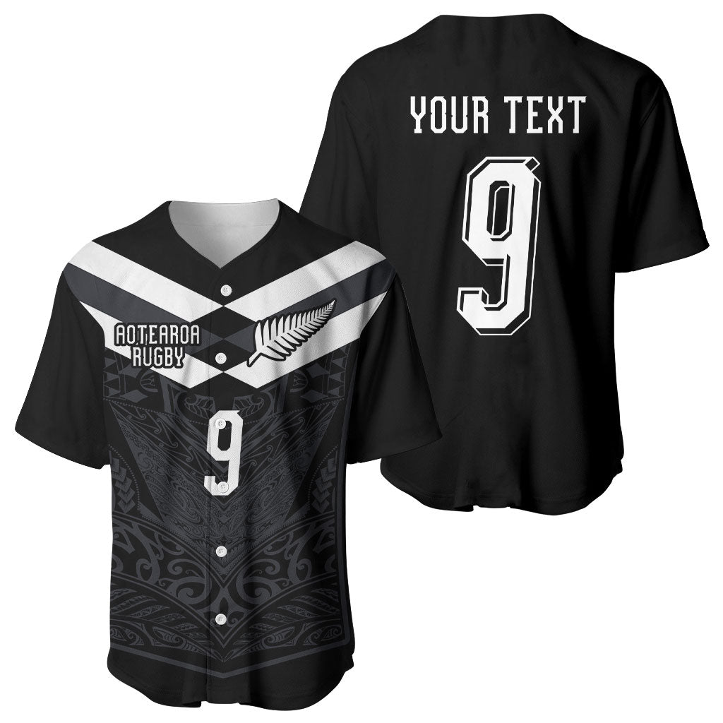 Aotearoa Rugby Custom Baseball Jersey Maori Tribal Motifs Stripes-Sporty Style