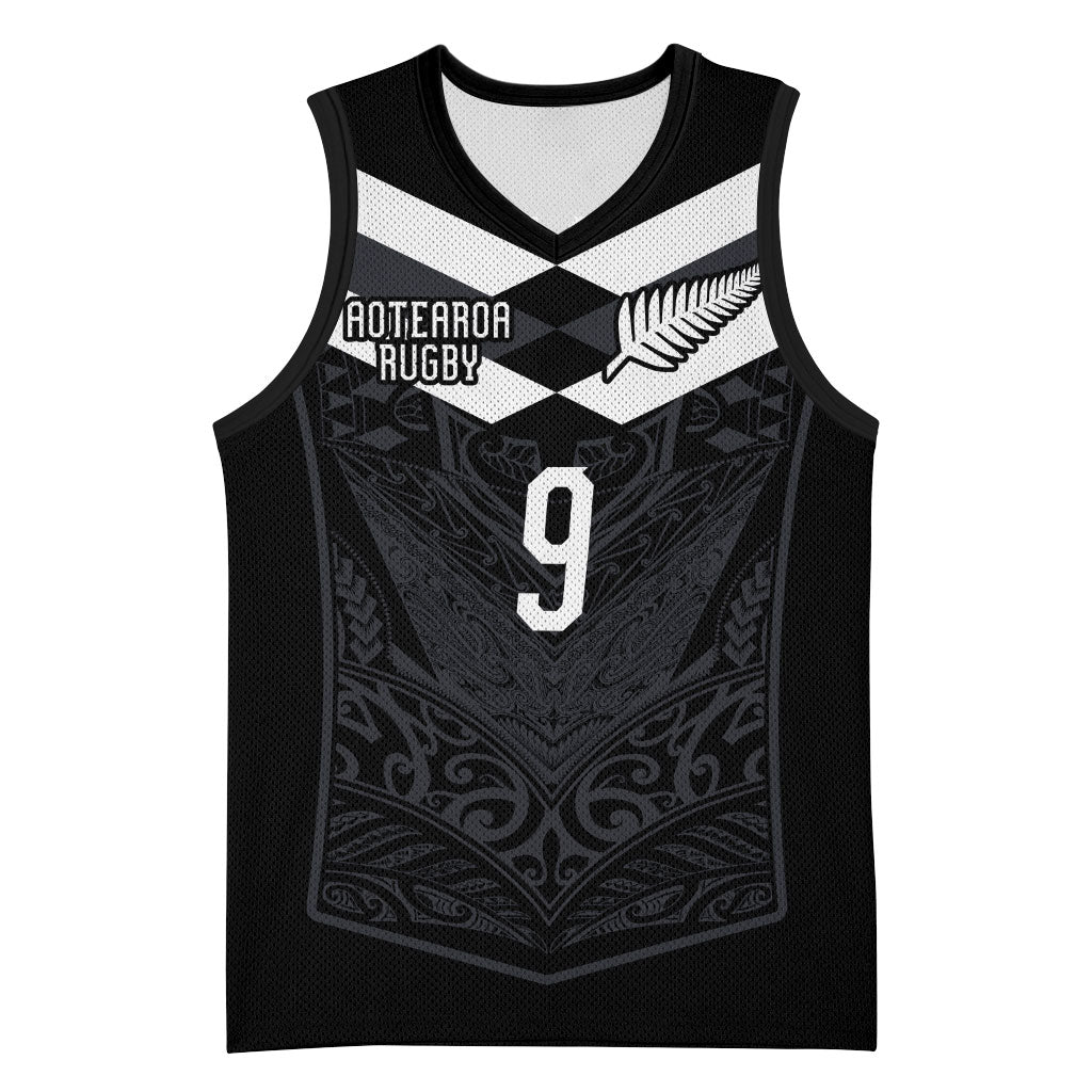 Aotearoa Rugby Custom Basketball Jersey Maori Tribal Motifs Stripes-Sporty Style